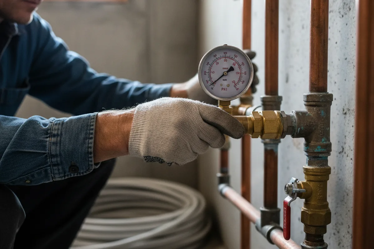 Pressure testing a repaired line during Water Line Repair in Rogersville